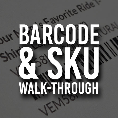 T-shirt Storm- SKU and Barcode Setup